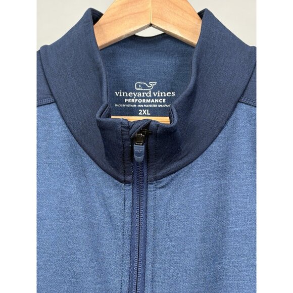 Vineyard Vines Oakfield Performance Vest Men’s XXL Navy Heathered Blue Stretch - Picture 3 of 13
